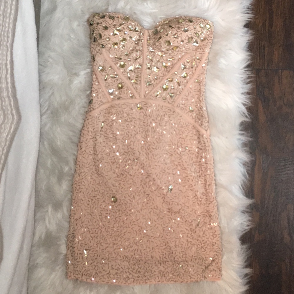 Blush Shimmer Mini Dress size XS